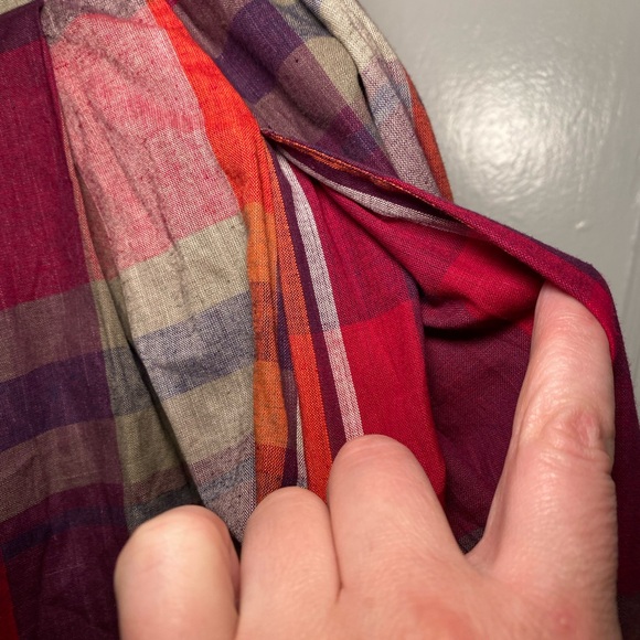 NWT True Vintage 1980s/1990s 100% Cotton Plaid Button Front Midi Skirt - Picture 6 of 16